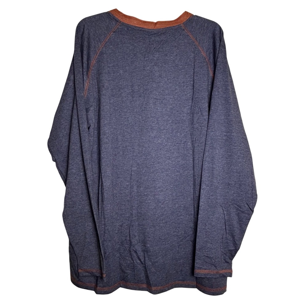 SAILWIND Mens Long Sleeve Henley Shirt XL Blue Orange Contrast Stitching NWT - Picture 2 of 8